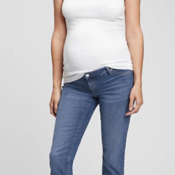 Gap Maternity Inset Panel Vintage Slim Jeans with Washwell - Picture 3 of 4